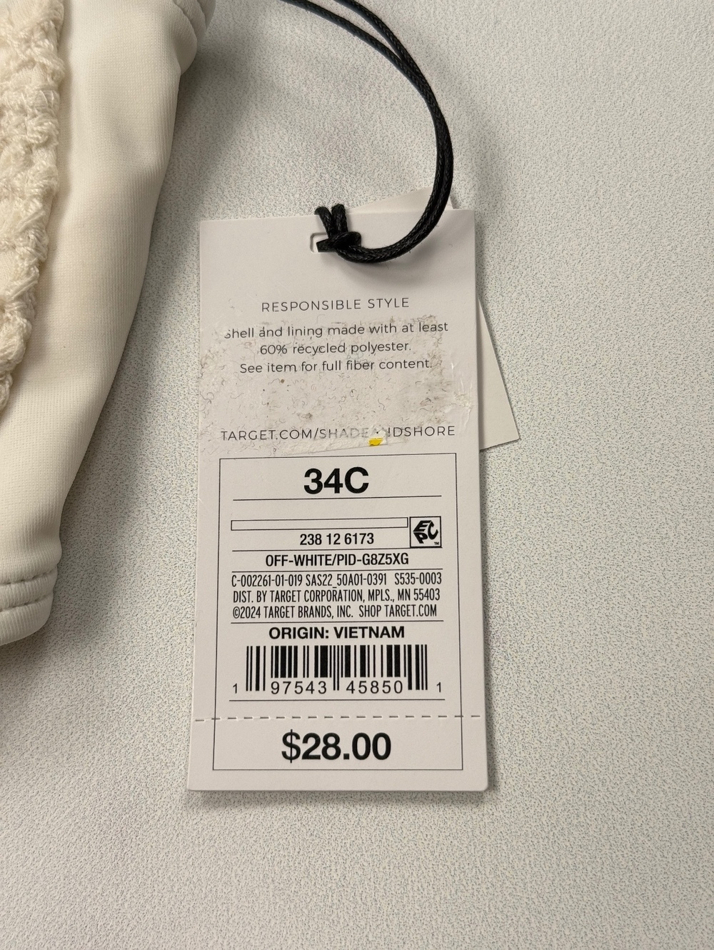 Shade & Shore Bra Off White Crochet Removable Pads - Womens 34C NWT - Picture 3 of 4
